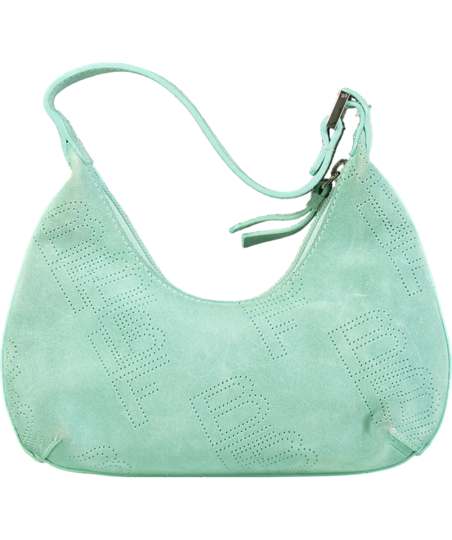 BY FAR Blue Aqua Baby Amber Suede Shoulder Bag One Size