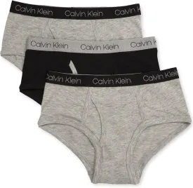 Calvin Klein Boys' Little Modern Cotton Assorted Briefs Underwear 3 Pack