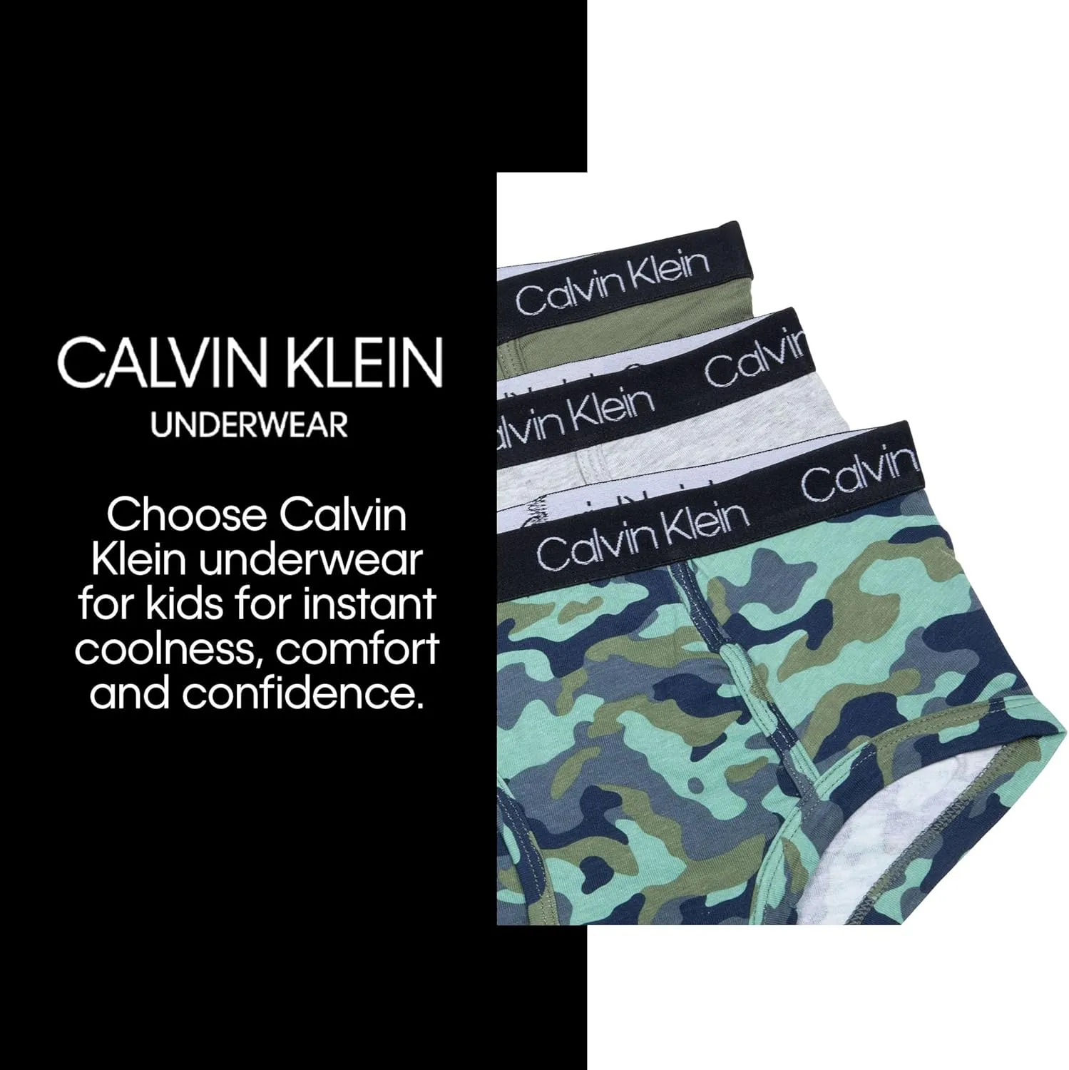 Calvin Klein Boys' Little Modern Cotton Assorted Briefs Underwear 3 Pack