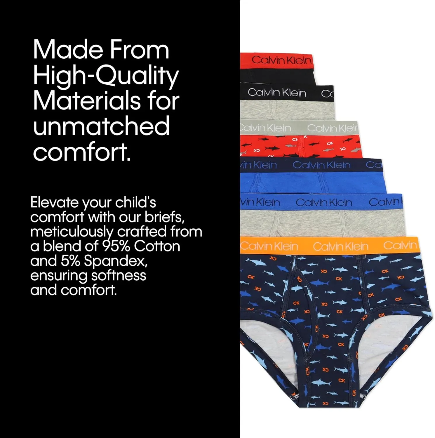 Calvin Klein Boys' Little Modern Cotton Assorted Briefs Underwear 3 Pack