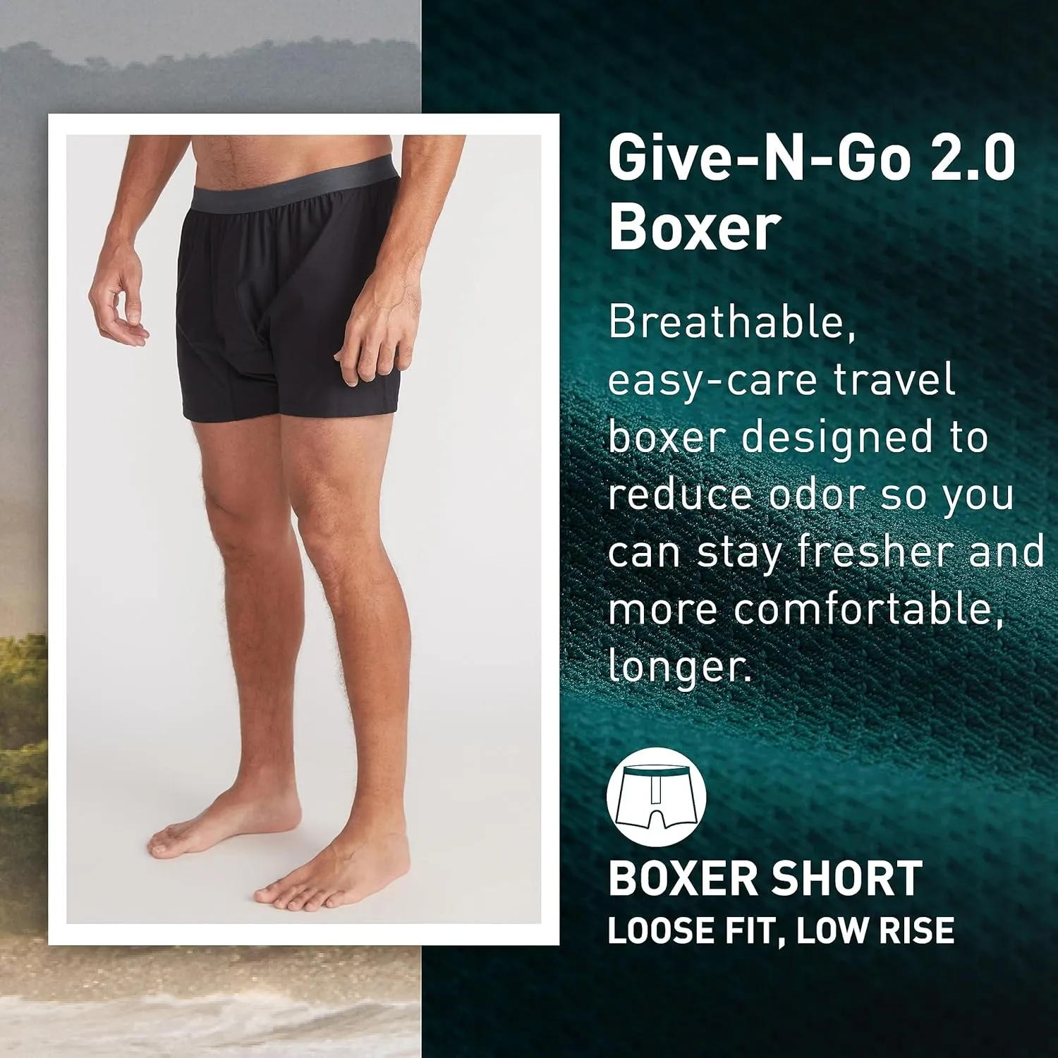 ExOfficio Men's Give-N-Go 2.0 Boxer - Breathable Durable Easy Care Travel Underwear