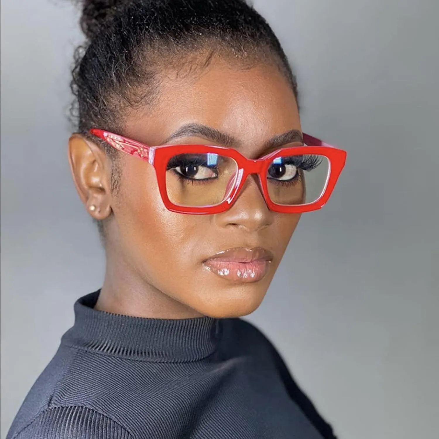 EYLRIM Classic Thick Square Frame Clear Lens Glasses for Women Men Non Prescription Eyeglasses