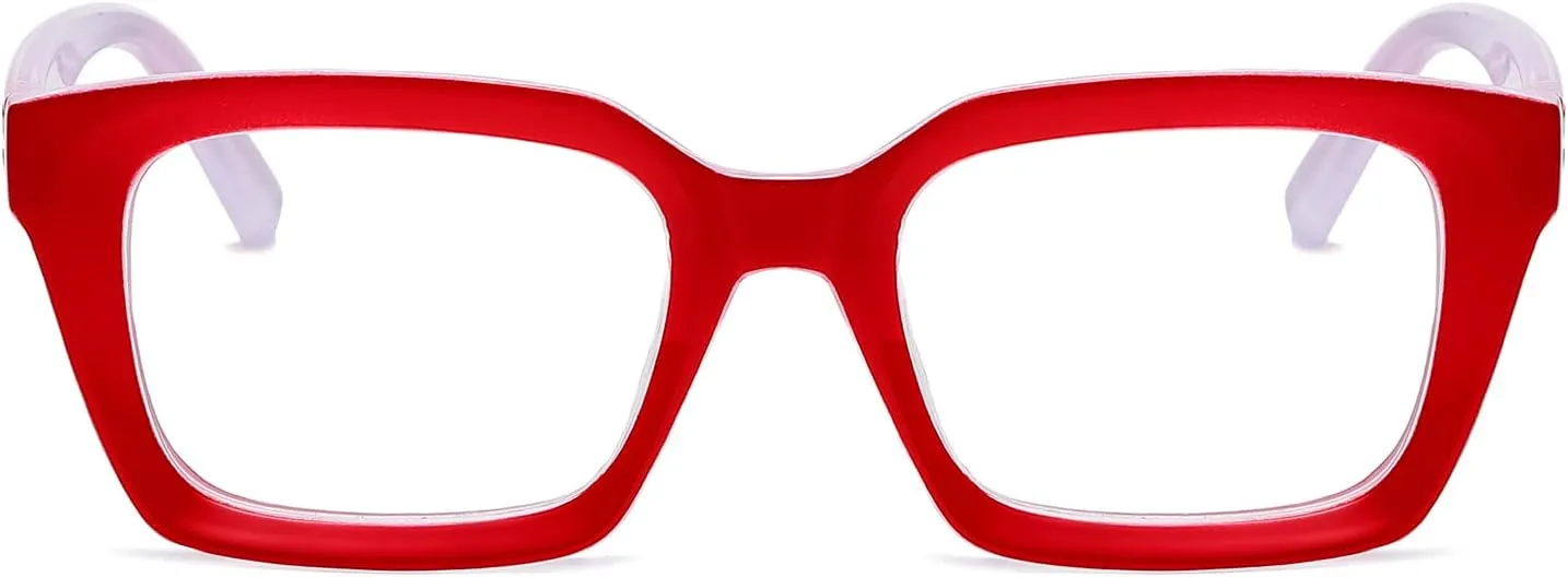 EYLRIM Classic Thick Square Frame Clear Lens Glasses for Women Men Non Prescription Eyeglasses
