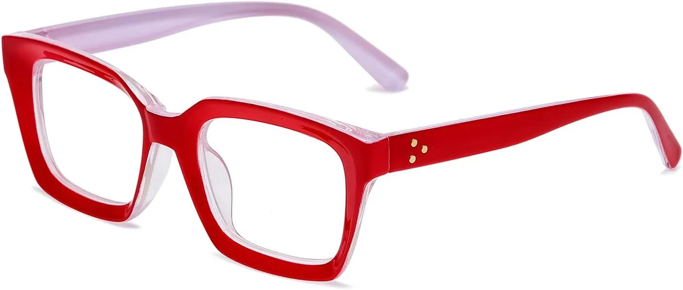 EYLRIM Classic Thick Square Frame Clear Lens Glasses for Women Men Non Prescription Eyeglasses