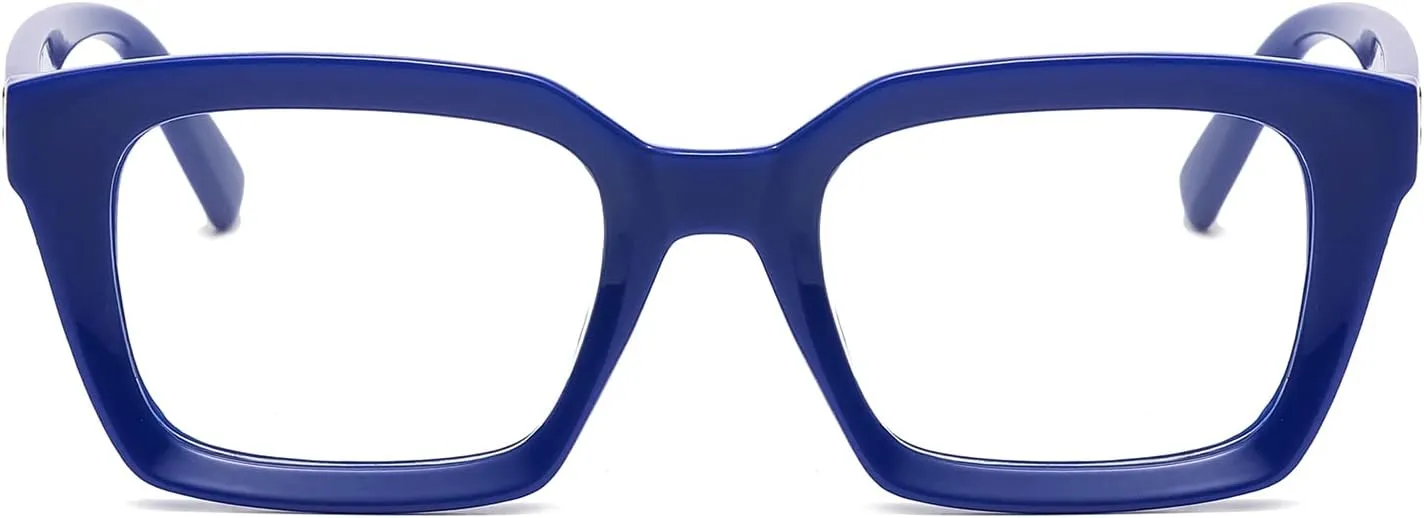EYLRIM Classic Thick Square Frame Clear Lens Glasses for Women Men Non Prescription Eyeglasses