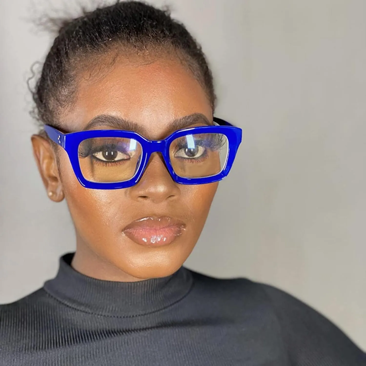 EYLRIM Classic Thick Square Frame Clear Lens Glasses for Women Men Non Prescription Eyeglasses