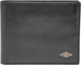 Fossil Men's Ryan Leather RFID-Blocking Bifold with Flip ID Wallet, Black, (Model: ML3729001)