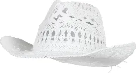 GEMVIE Men & Women's Summer Cowboy Cowgirl Straw Hat Hollow Out Style Roll Up Brim Cowboy Sun Hat