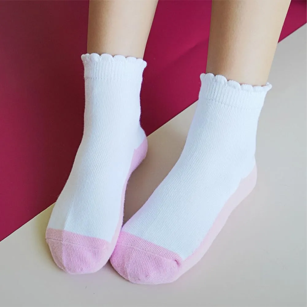 Looching 6 Pack Toddler Baby Girls Boys No Show Ankle Socks Cotton White Mesh Thin Low Cut Socks Kids 1-8Years