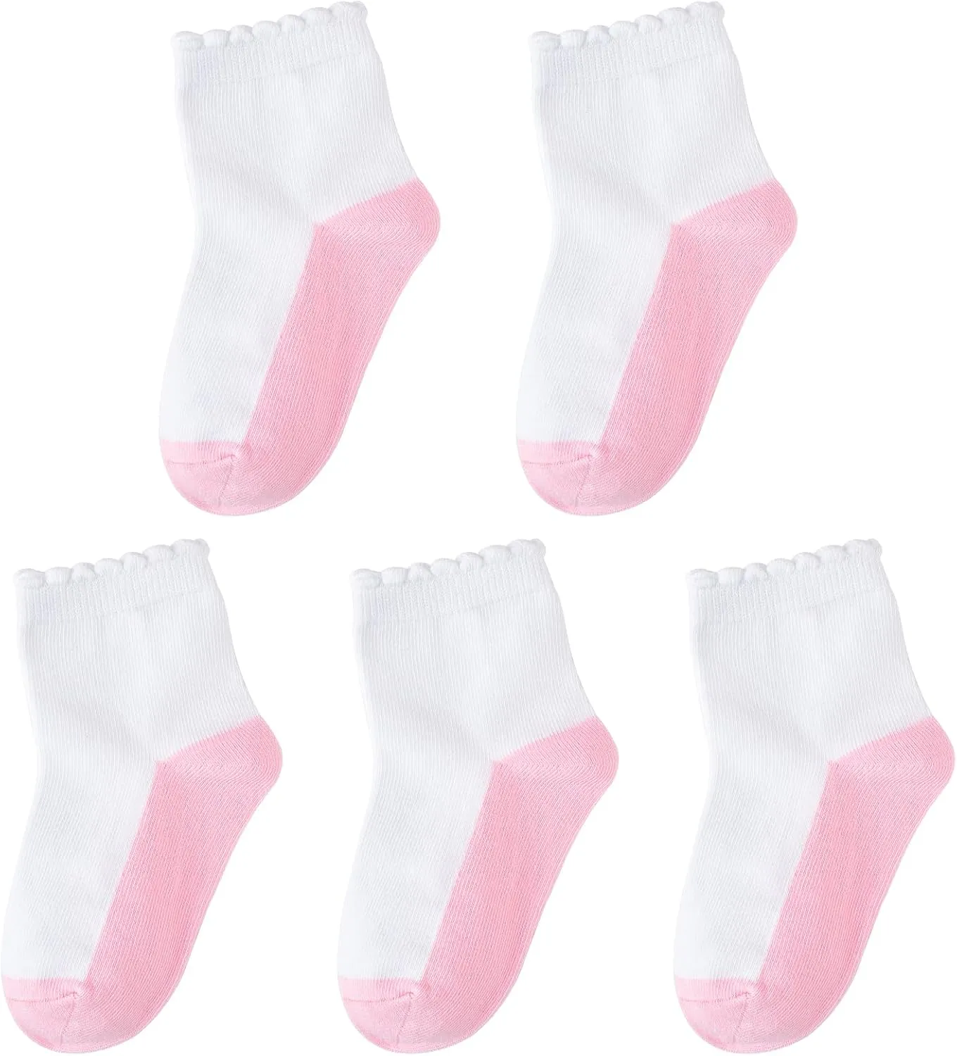 Looching 6 Pack Toddler Baby Girls Boys No Show Ankle Socks Cotton White Mesh Thin Low Cut Socks Kids 1-8Years