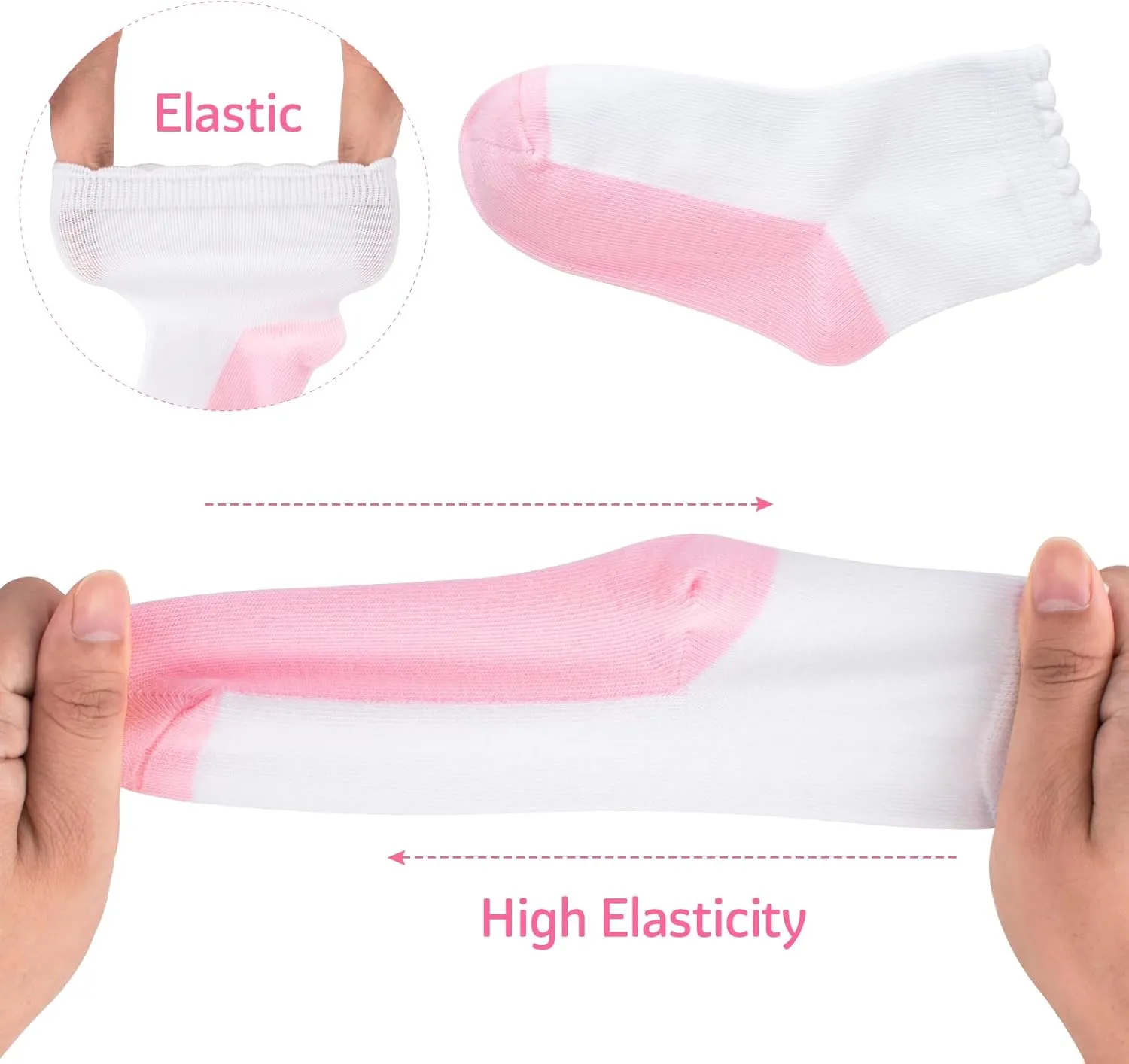 Looching 6 Pack Toddler Baby Girls Boys No Show Ankle Socks Cotton White Mesh Thin Low Cut Socks Kids 1-8Years