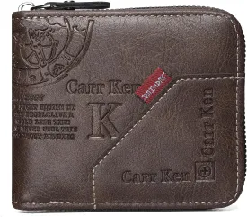 Mens wallet Leather wallet men Wallet Zipper RFID Bifold Wallet for Men ID card Window Credit Card Coin Photo Multifunction Card Slots Gift for Him,Light Brown