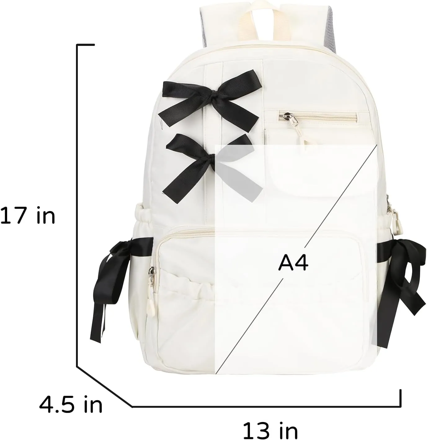 Phaoullzon Girls Backpack with Bow for School Kids Coquette Bookbag Kawaii Dance Bag