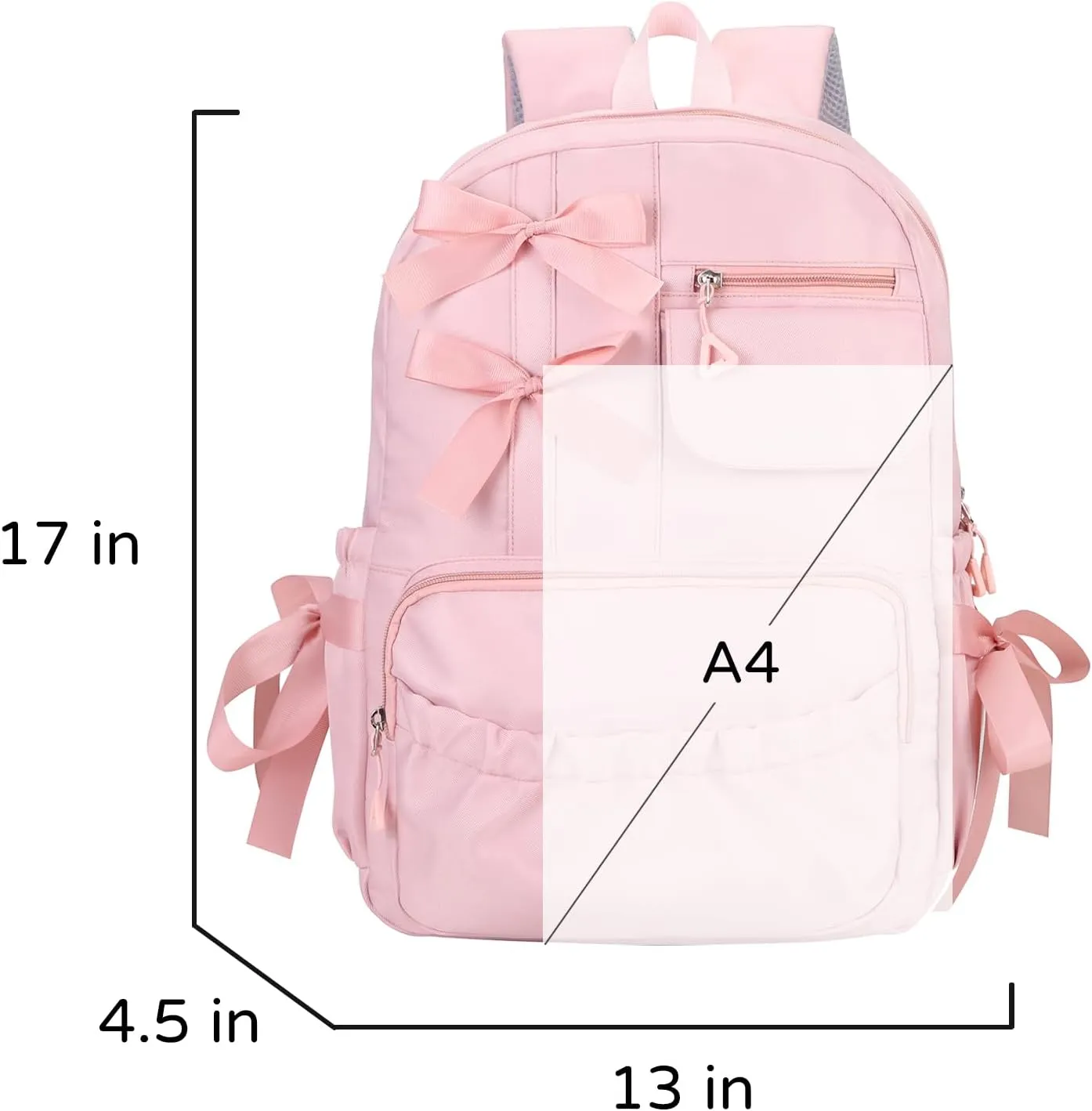 Phaoullzon Girls Backpack with Bow for School Kids Coquette Bookbag Kawaii Dance Bag