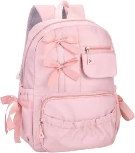 Phaoullzon Girls Backpack with Bow for School Kids Coquette Bookbag Kawaii Dance Bag