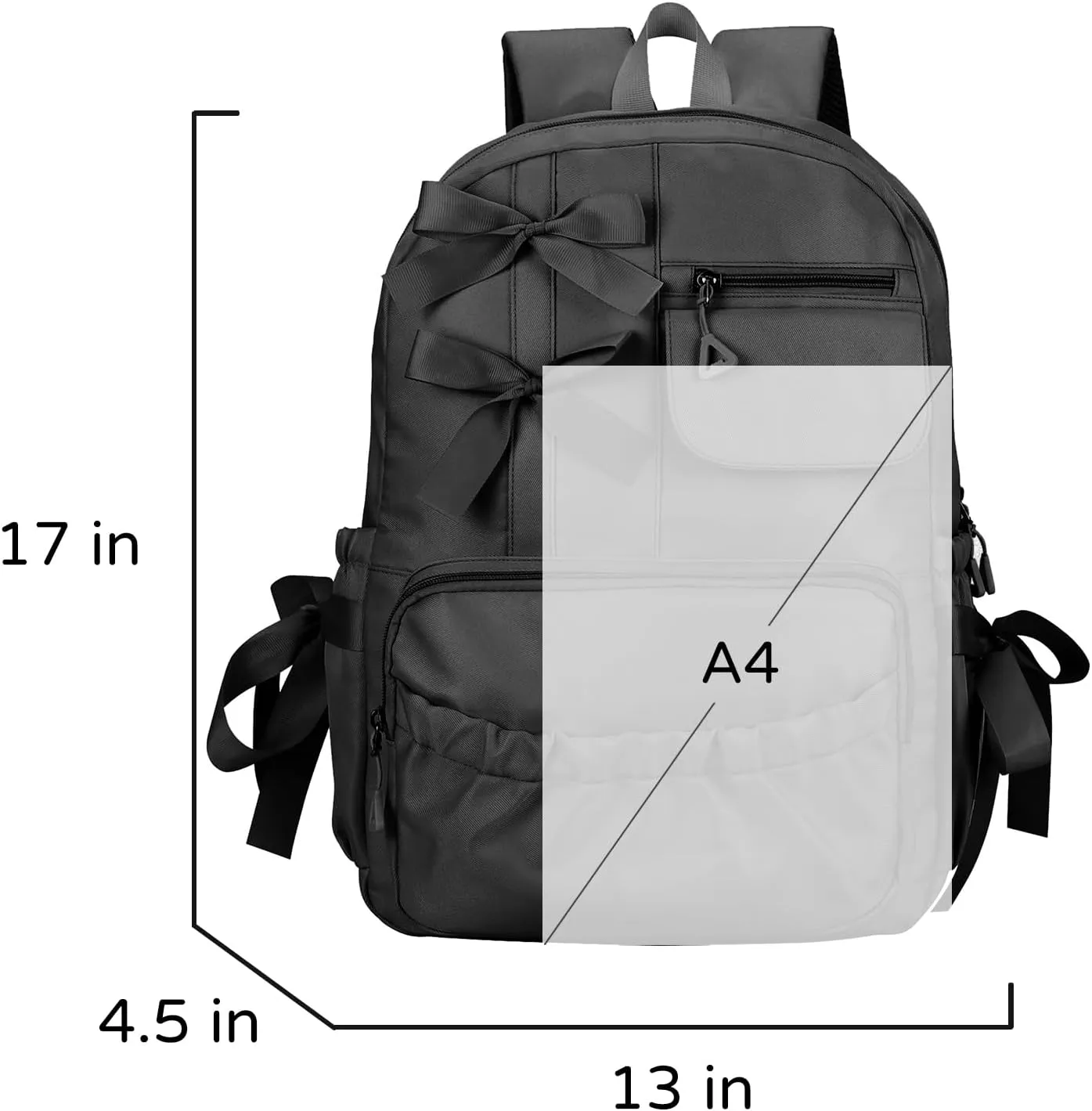 Phaoullzon Girls Backpack with Bow for School Kids Coquette Bookbag Kawaii Dance Bag